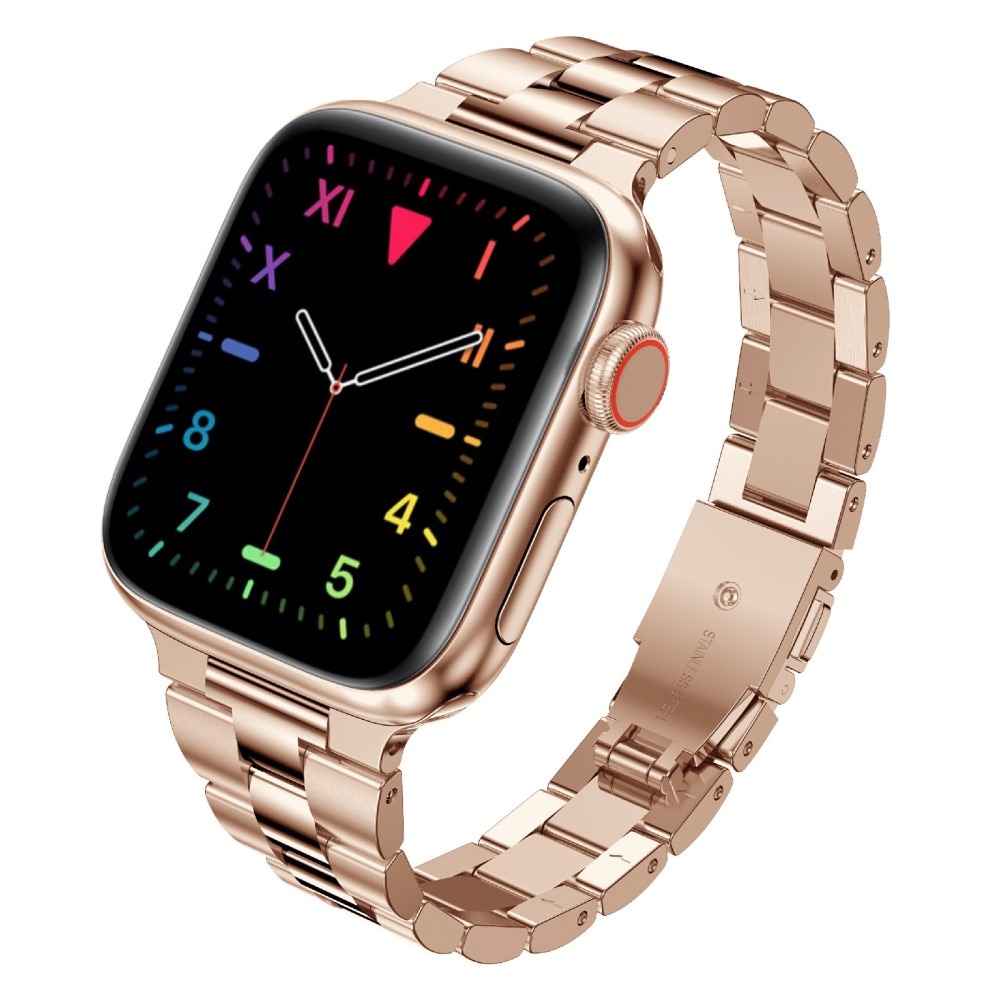 Correa fina de acero Apple Watch 45mm Series 8 Oro rosa