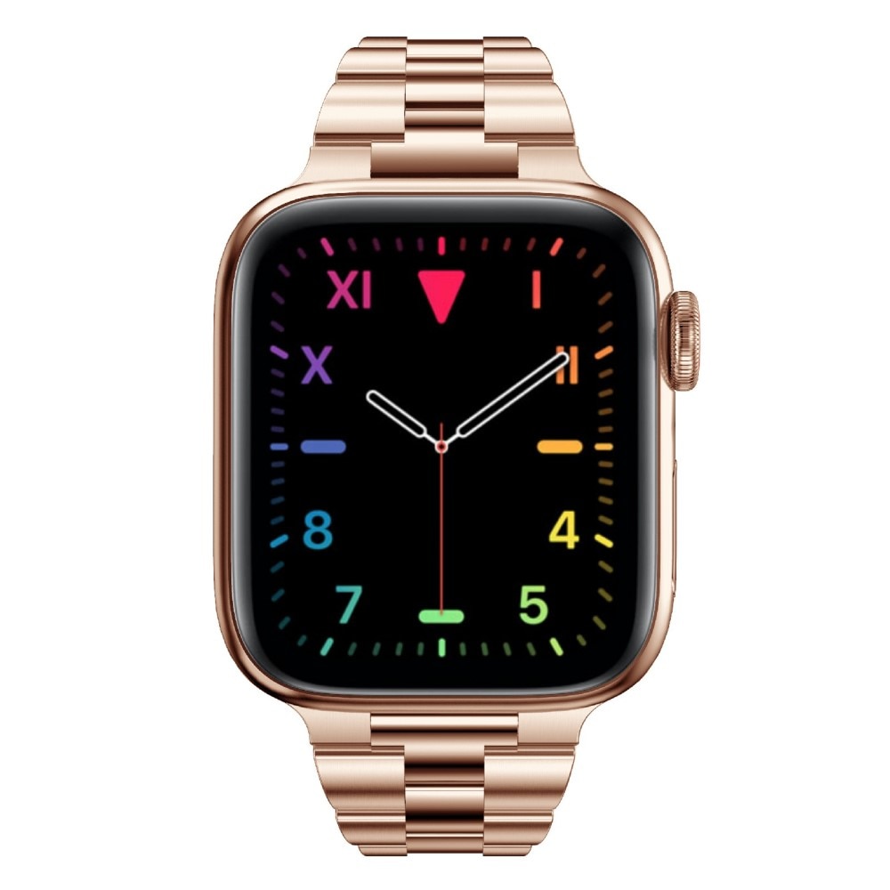 Correa fina de acero Apple Watch 45mm Series 8 Oro rosa