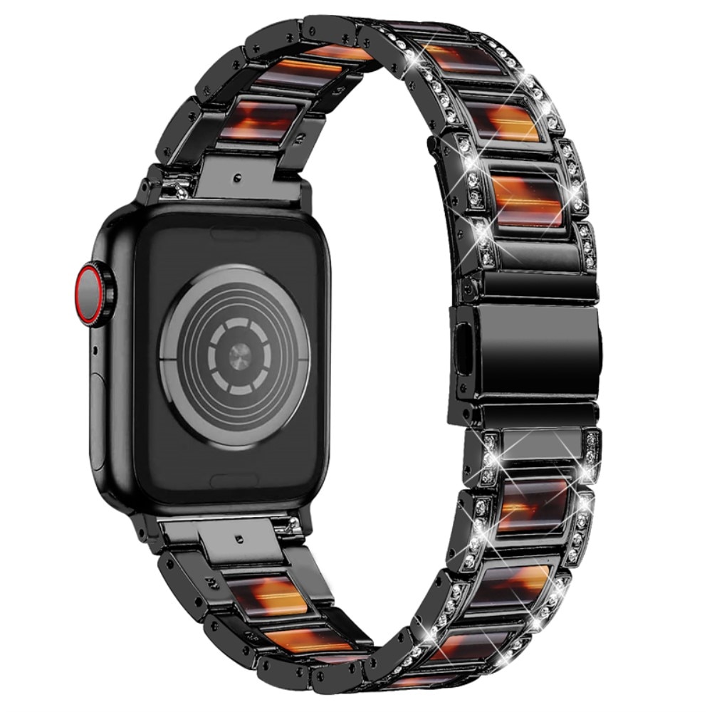 Correa de diamantes Apple Watch 44mm Black Coffee