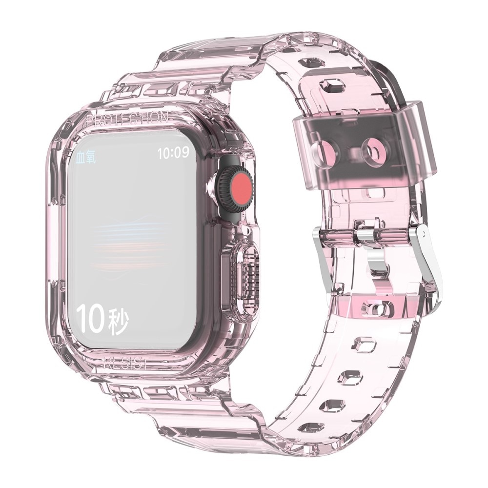 Correa con funda Crystal Apple Watch 44mm rosado