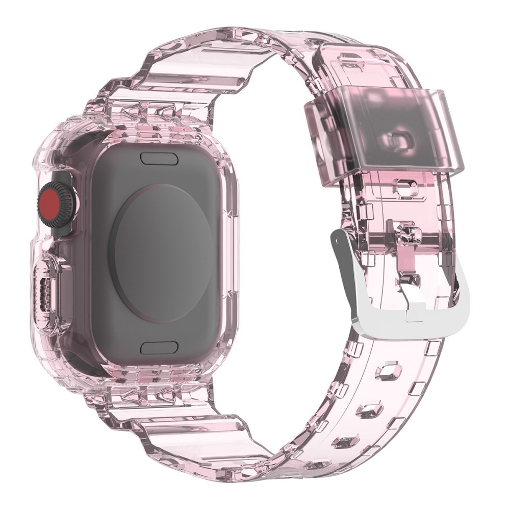 Correa con funda Crystal Apple Watch 45mm Series 7 rosado