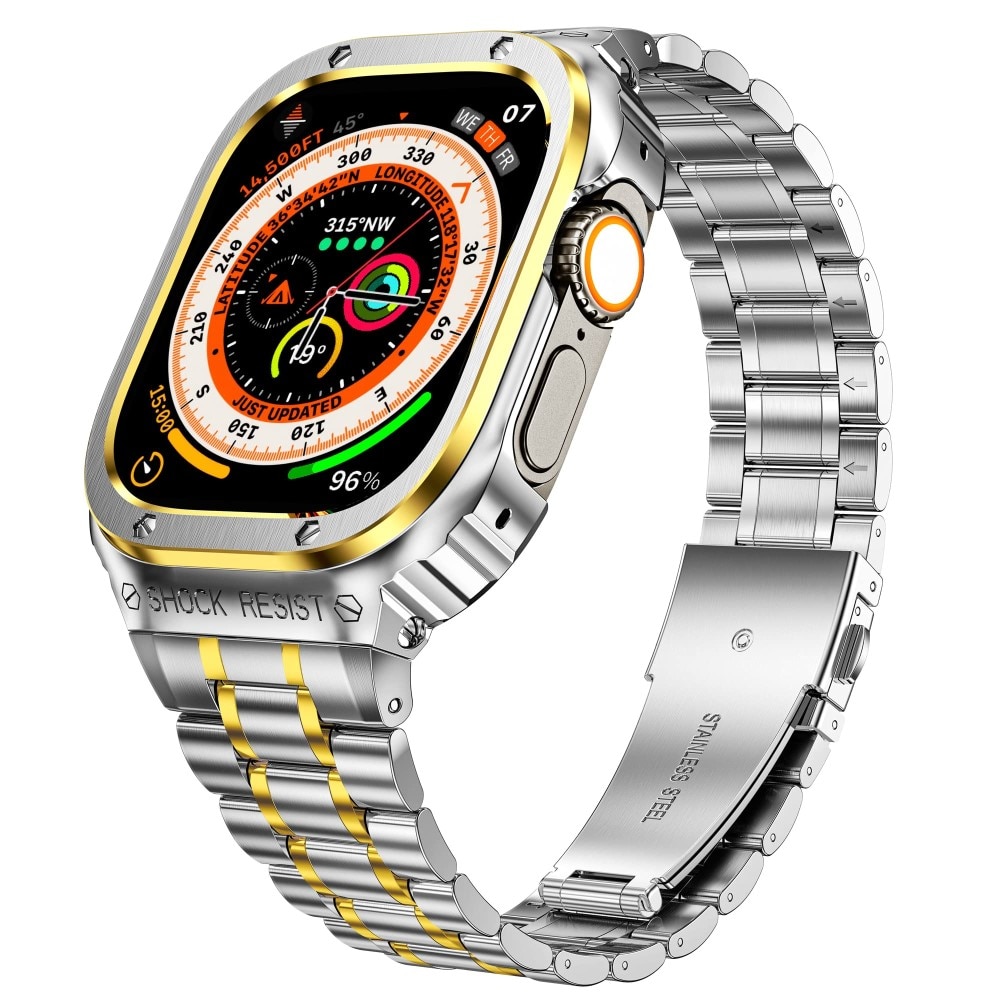 Correa Full Metal Apple Watch SE 44mm plata/oro