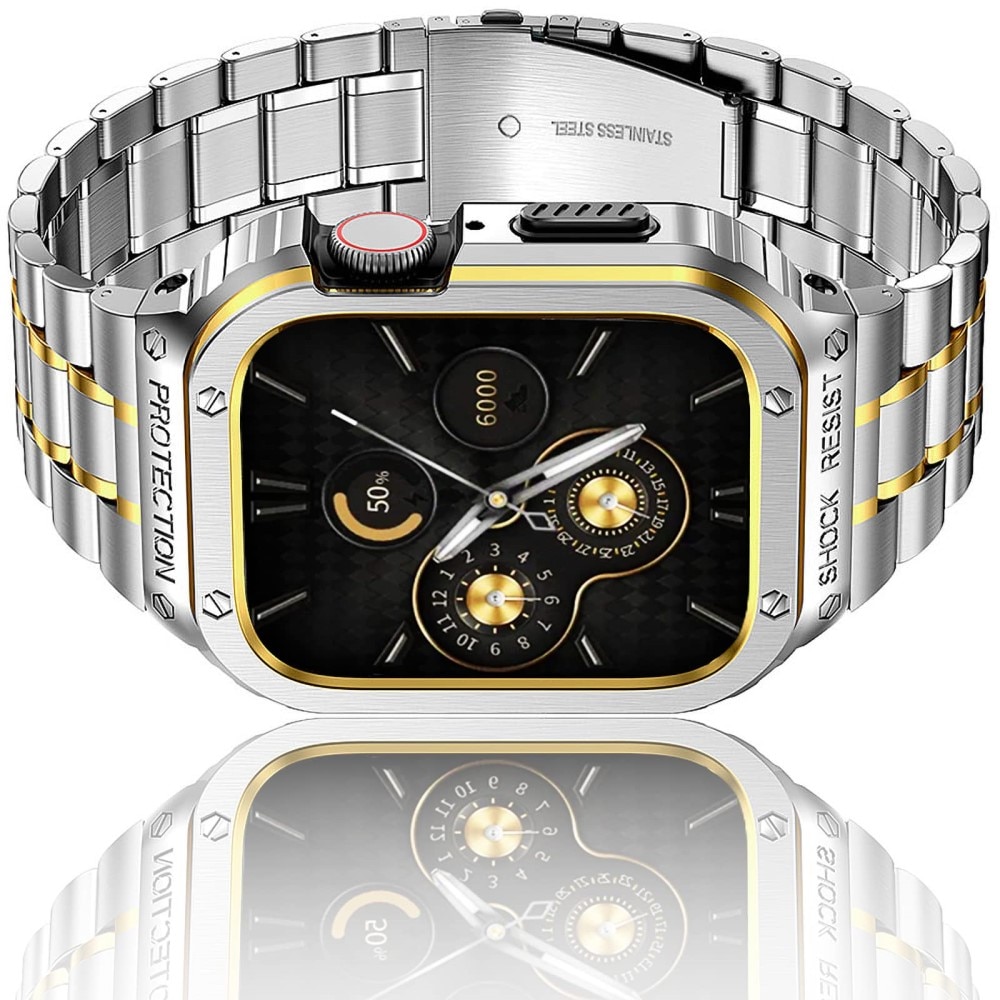 Correa Full Metal Apple Watch SE 44mm plata/oro