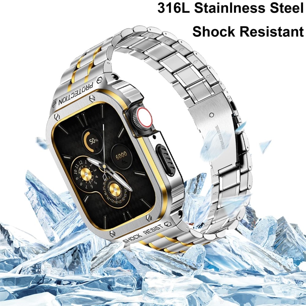 Correa Full Metal Apple Watch SE 44mm plata/oro