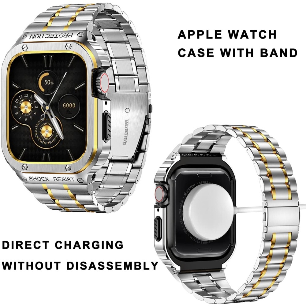 Correa Full Metal Apple Watch SE 44mm plata/oro