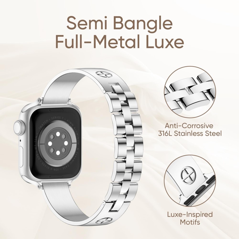 Correa Bangle Cross Apple Watch Series 10 42mm, plata