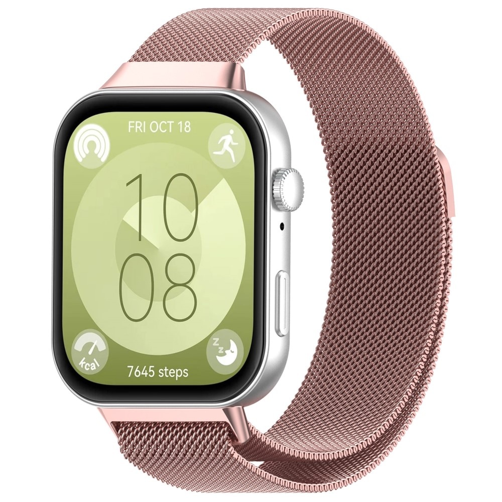 Pulsera milanesa para Huawei Watch Fit 3, oro rosado