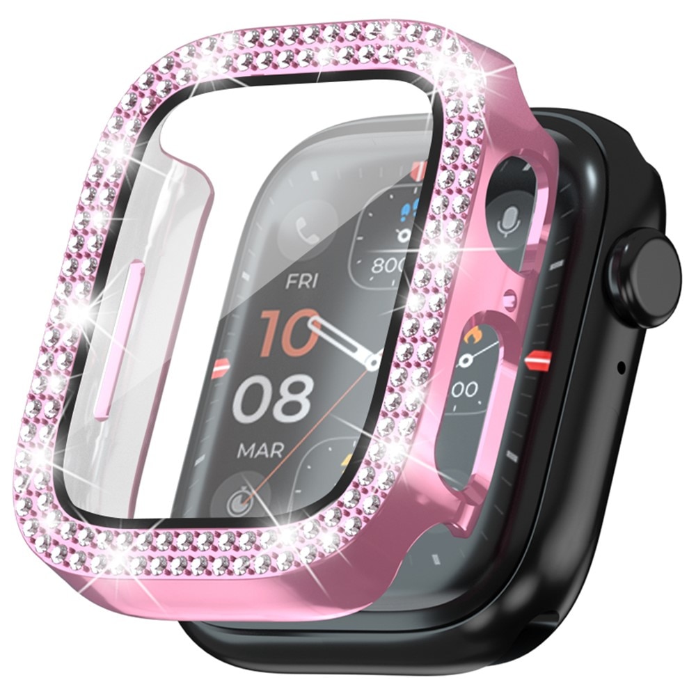 Full Cover Case Rhinestone Apple Watch Series 4-6 44mm, rosado