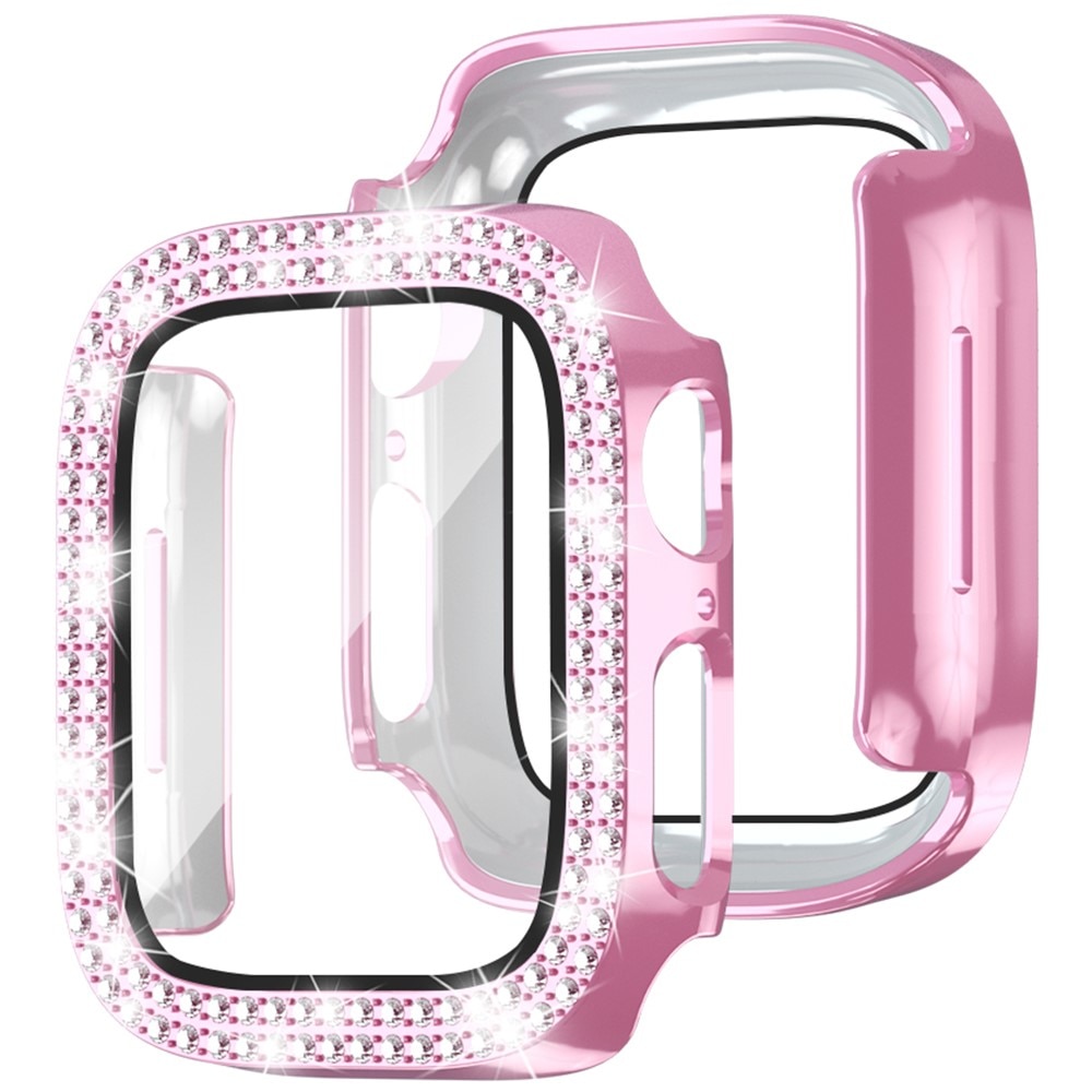 Full Cover Case Rhinestone Apple Watch Series 4-6 44mm, rosado