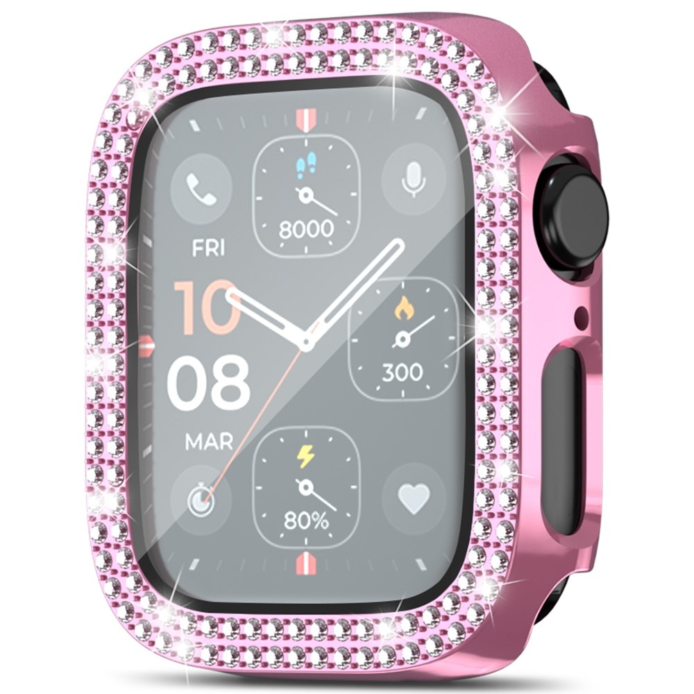 Full Cover Case Rhinestone Apple Watch Series 4-6 44mm, rosado