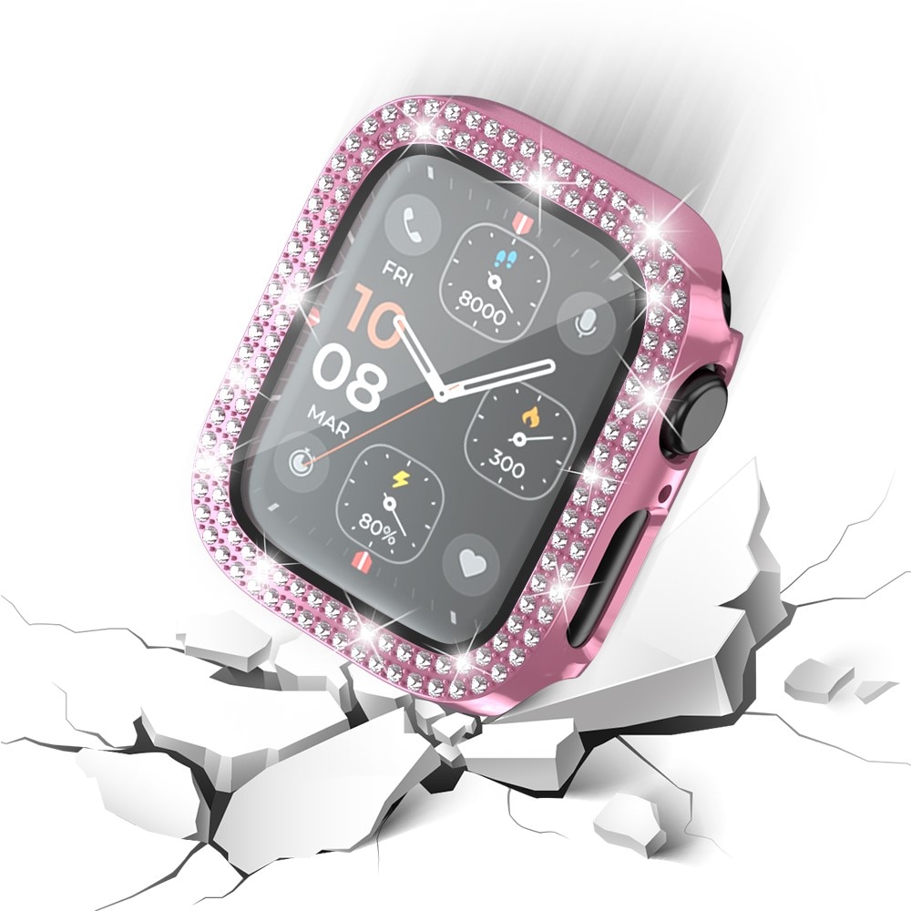 Full Cover Case Rhinestone Apple Watch Series 4-6 44mm, rosado