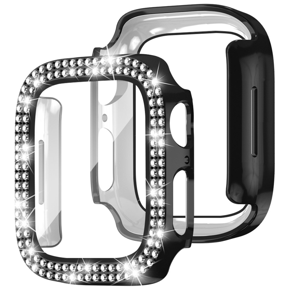 Full Cover Case Rhinestone Apple Watch SE 44mm, negro