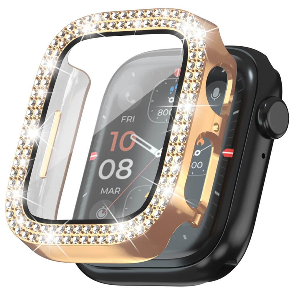 Full Cover Case Rhinestone Apple Watch Series 4-6 44mm, oro rosa