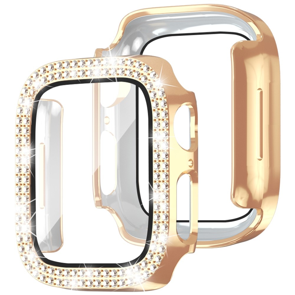 Full Cover Case Rhinestone Apple Watch SE 44mm, oro rosa