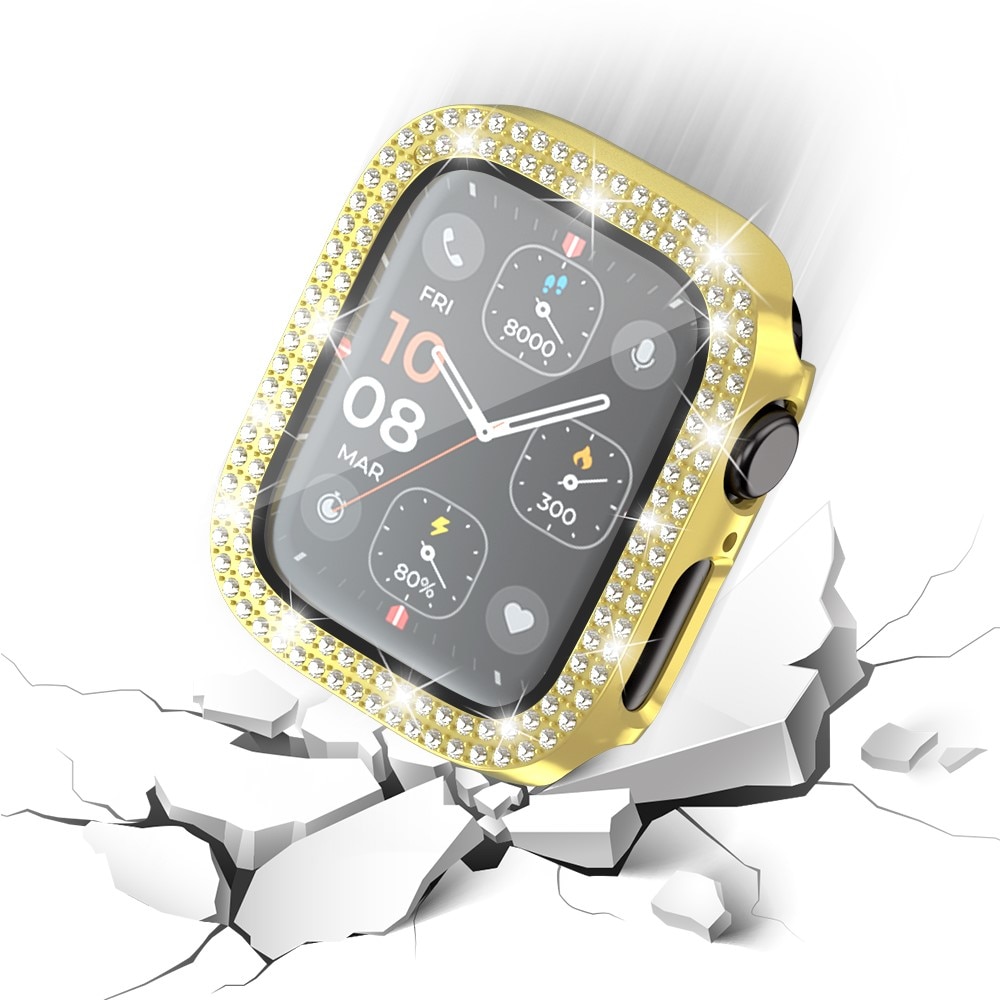 Full Cover Case Rhinestone Apple Watch Series 4-6 40mm, oro