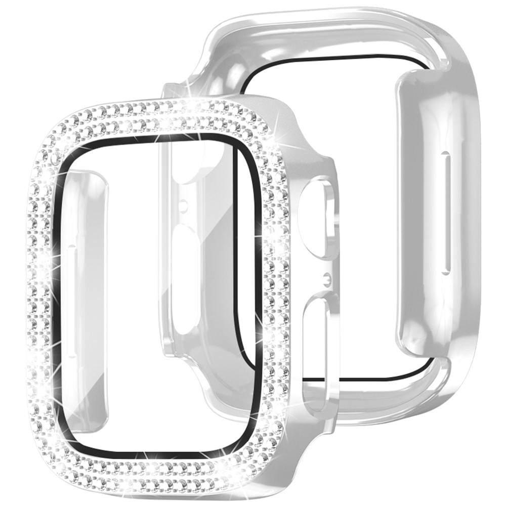 Full Cover Case Rhinestone Apple Watch Series 4-6 40mm, plata