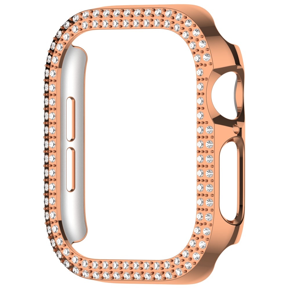 Funda Rhinestone Apple Watch Series 10 42mm oro rosa