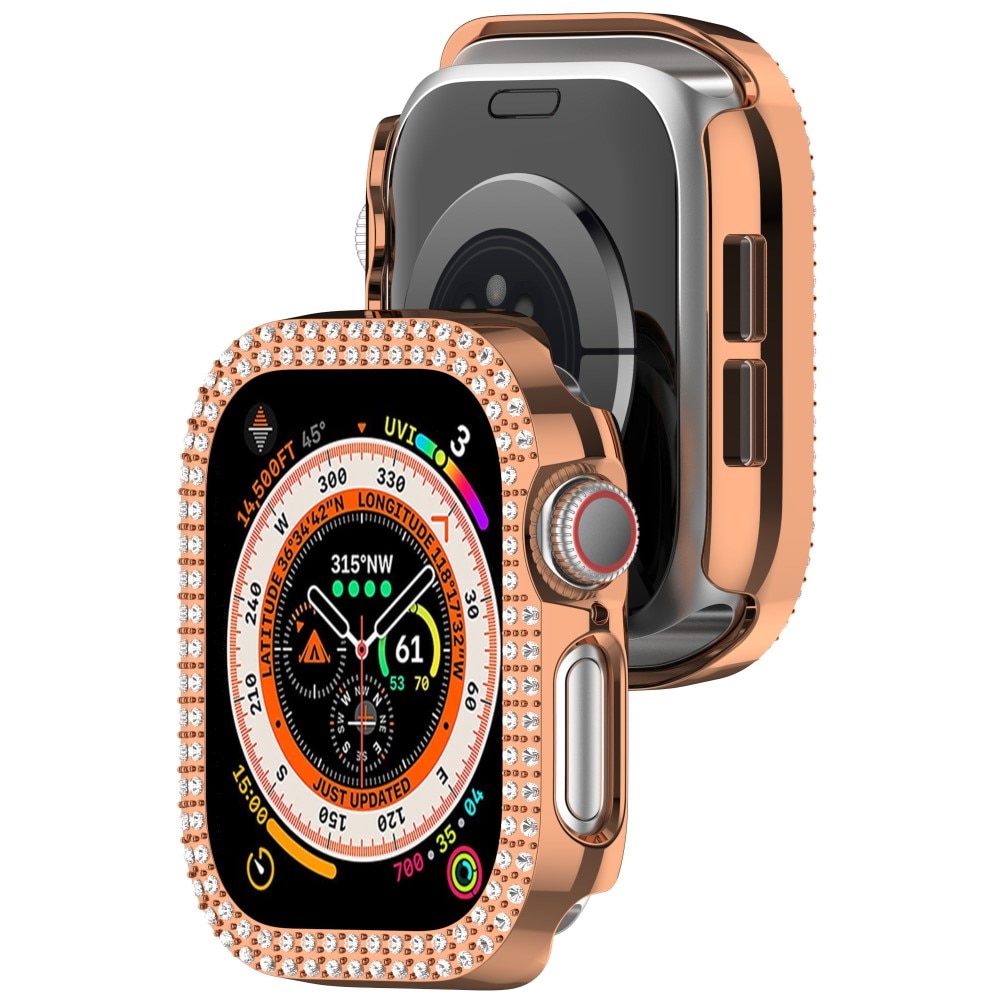 Funda Rhinestone Apple Watch Series 10 42mm oro rosa