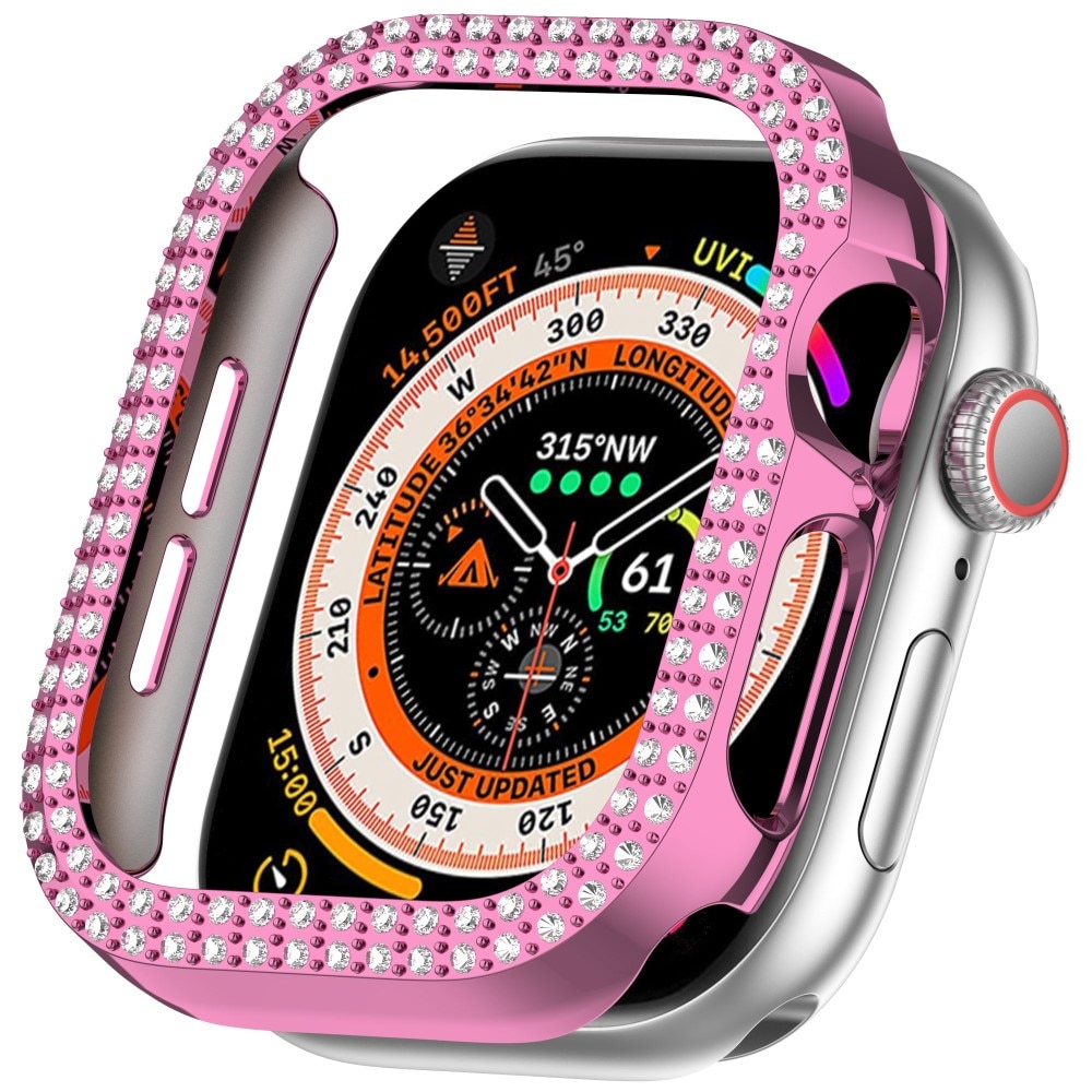 Funda Rhinestone Apple Watch Series 10 42mm rosado