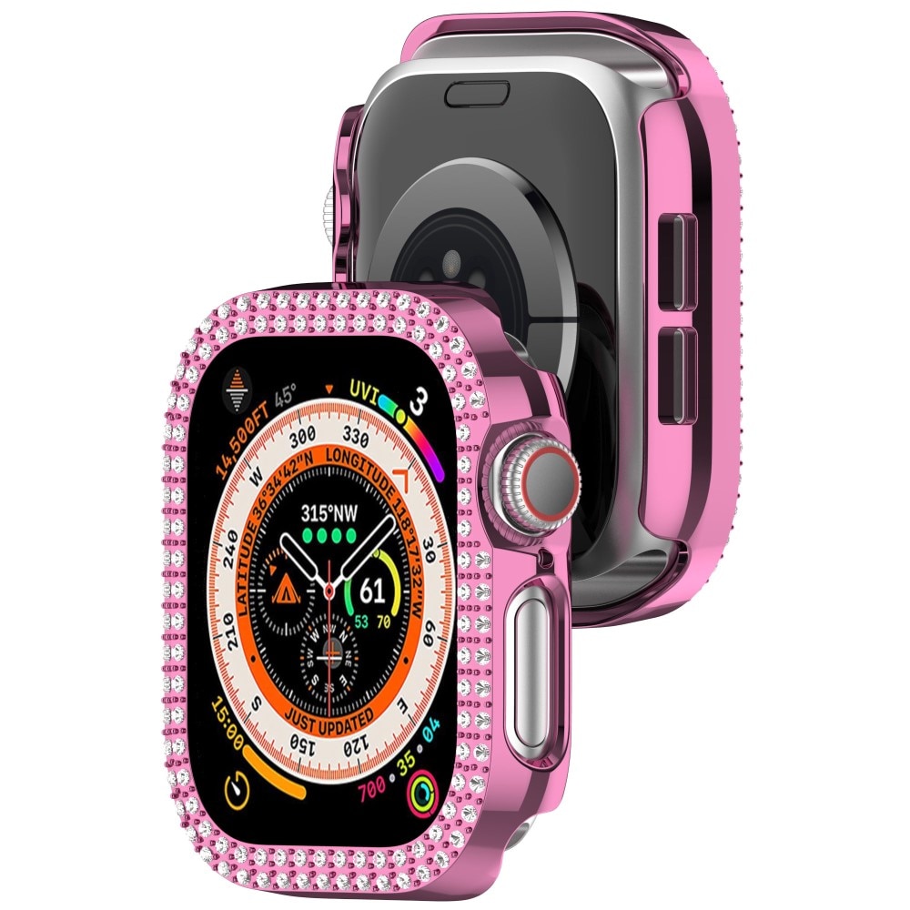 Funda Rhinestone Apple Watch Series 10 42mm rosado