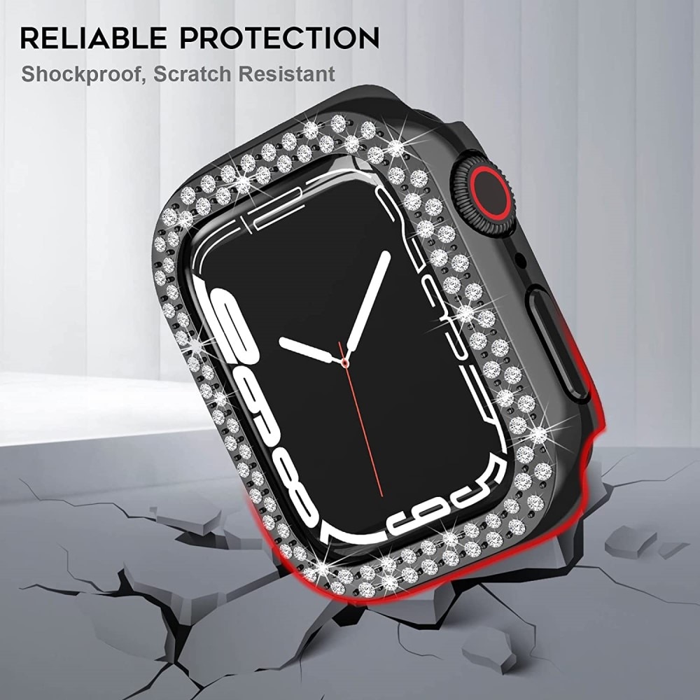 Funda Rhinestone Apple Watch 45mm Series 8 Negro