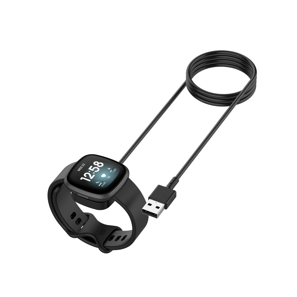 Cargador Magnético para Fitbit Versa 3, Negro