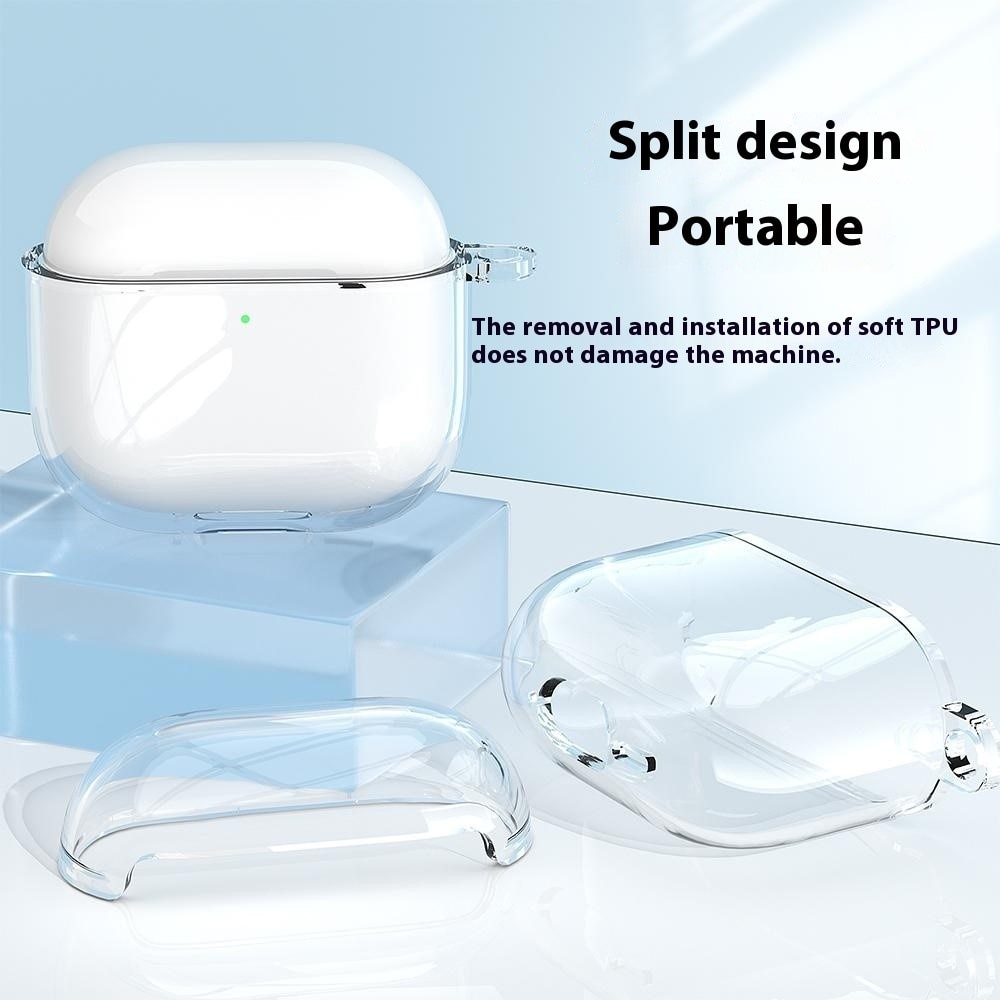 Funda de TPU con mosquetón Apple AirPods 4 transparente