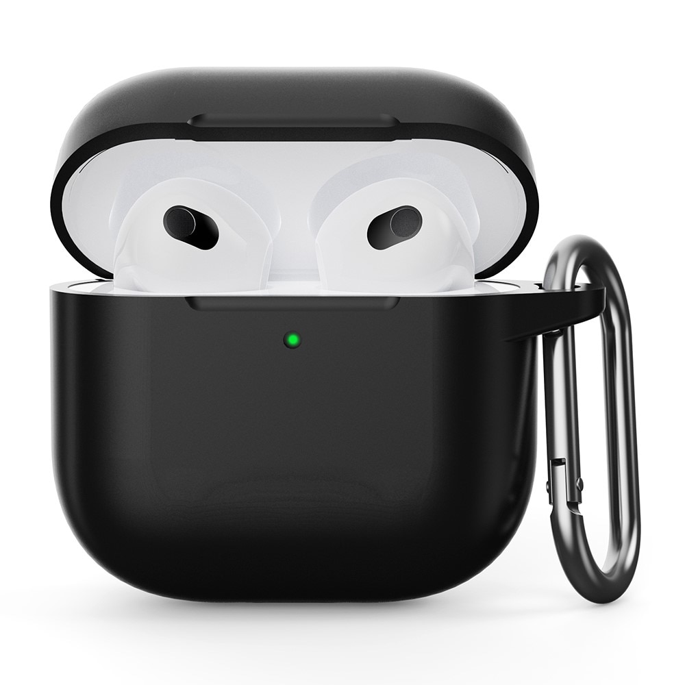 Funda de silicona con mosquetón Apple AirPods 4 negro