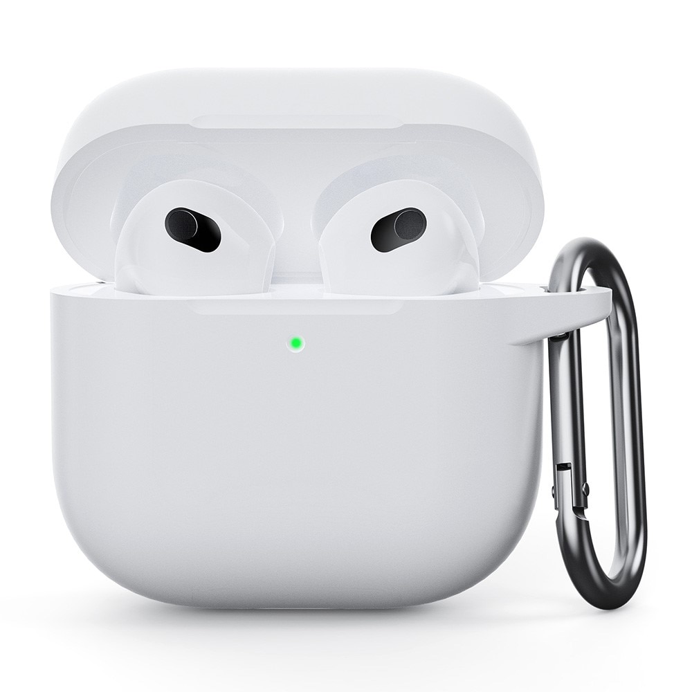 Funda de silicona con mosquetón Apple AirPods 4 blanco