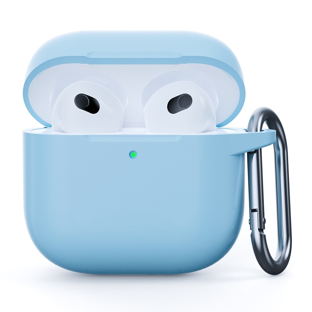 Funda de silicona con mosquetón Apple AirPods 4 azul