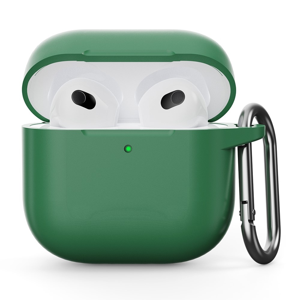 Funda de silicona con mosquetón Apple AirPods 4 verde