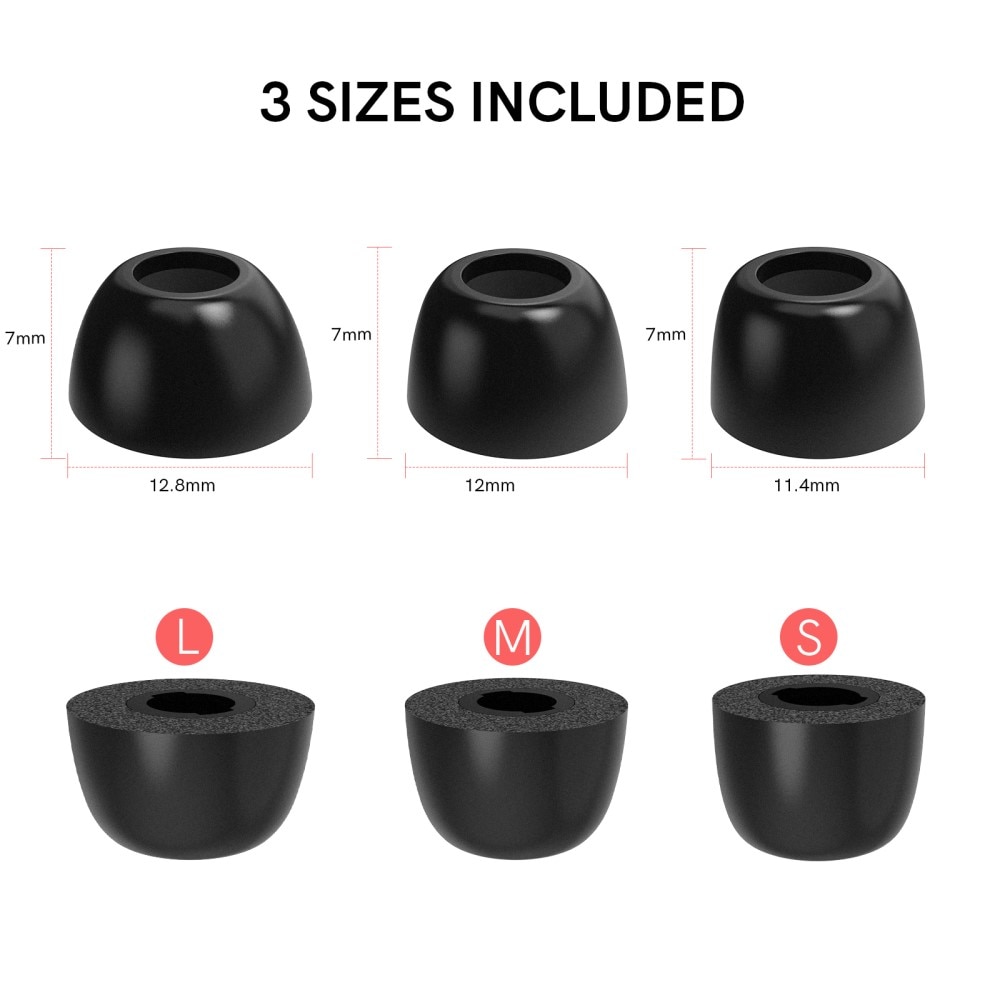 Memory Foam Ear Tips (3-pack) Samsung Galaxy Buds 2 Pro negro