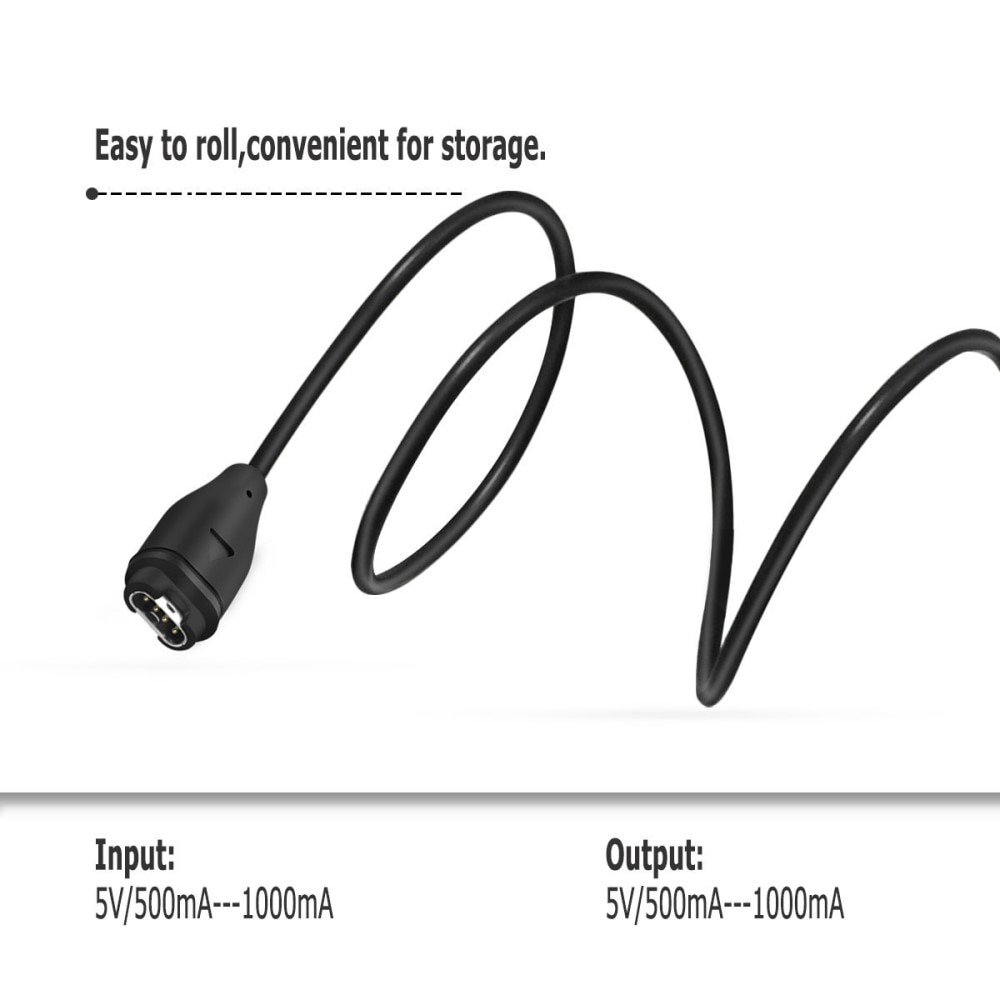 Cable de carga 1m para Garmin Epix Pro 42mm Gen 2, Negro