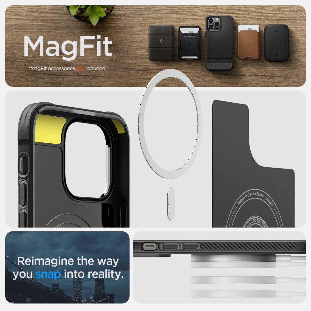 Spigen Funda Magnética mag Armor MagFit Compatible con iPhone 12 y 12 Pro  MagSafe - Negro : : Electrónica