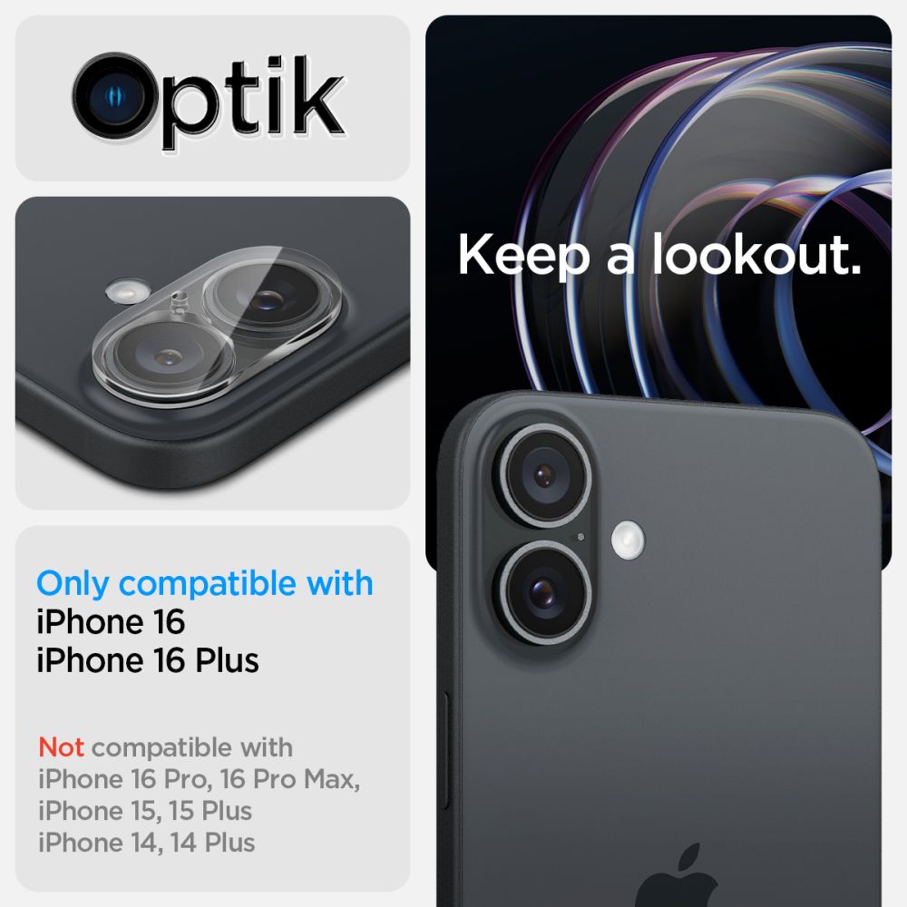 Optik Lens Protector (2 piezas) iPhone 16 Clear