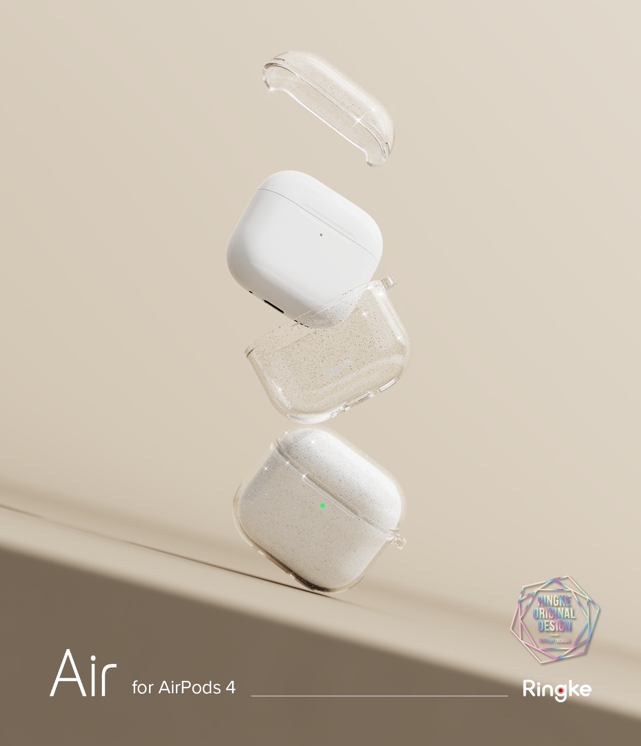 Funda Air Apple AirPods 4 Glitter Clear