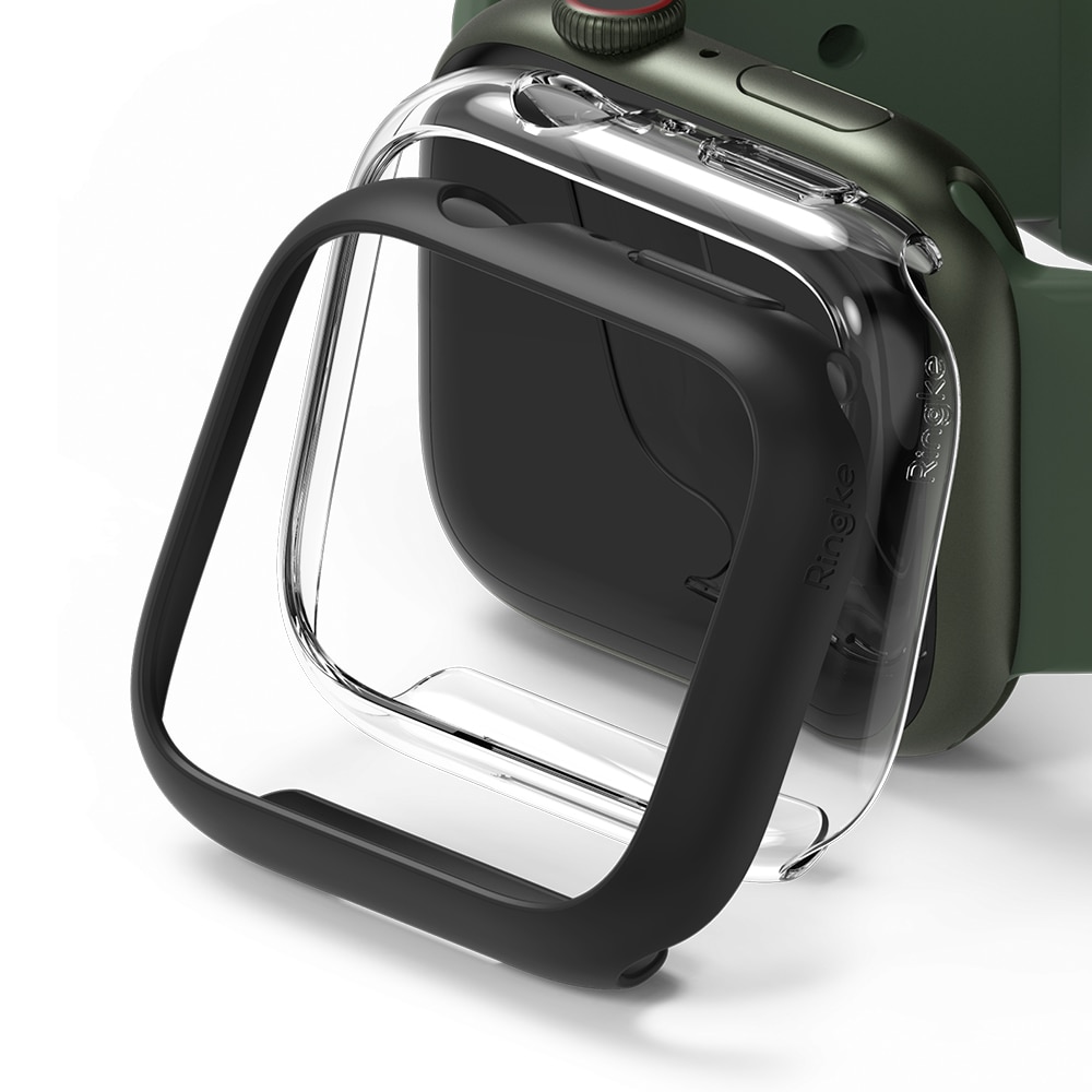Funda Slim (2 piezas) Apple Watch 41mm Series 7 Matte Black & Clear