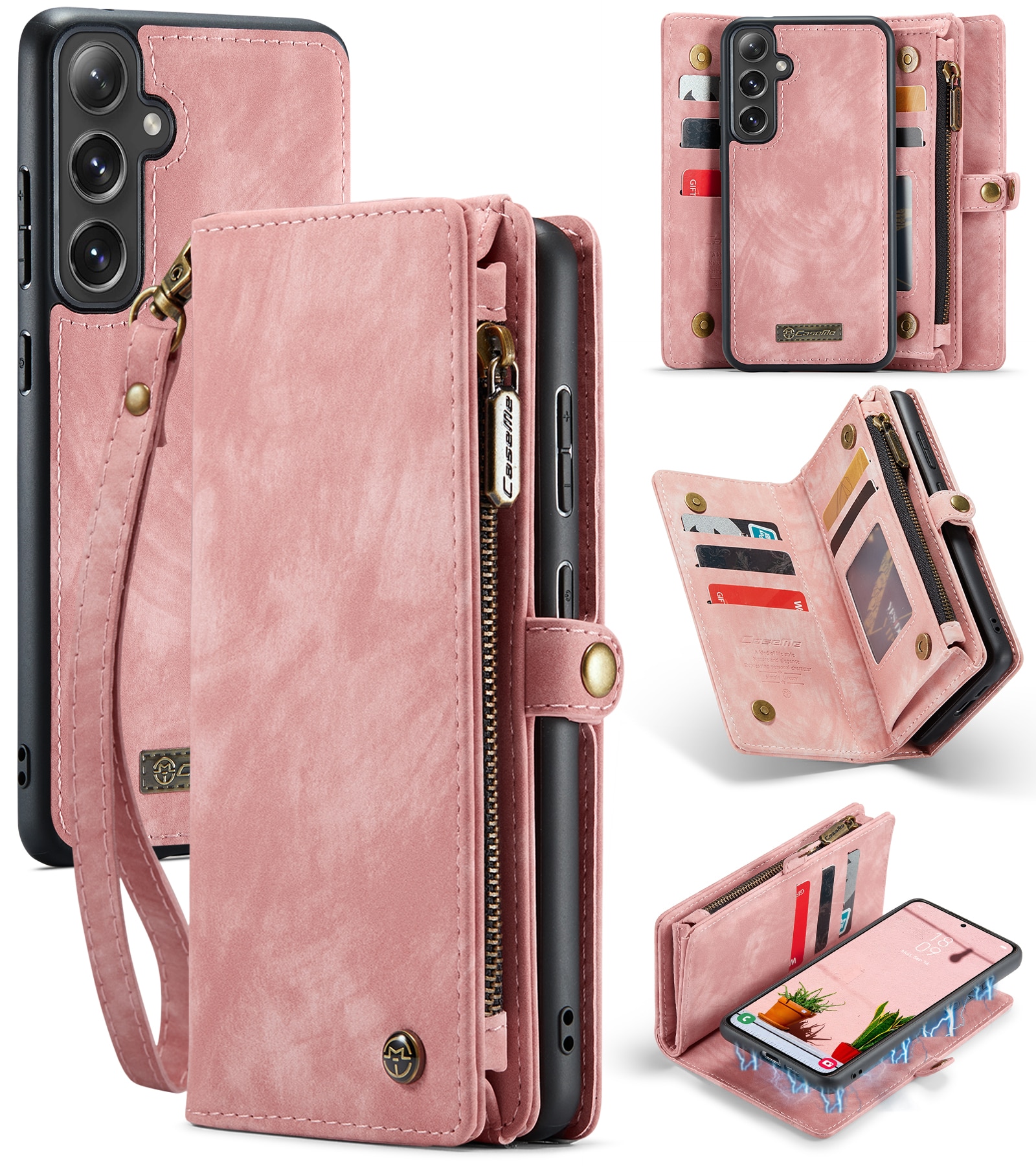 Cartera Multi-Slot Samsung Galaxy S24 FE rosado