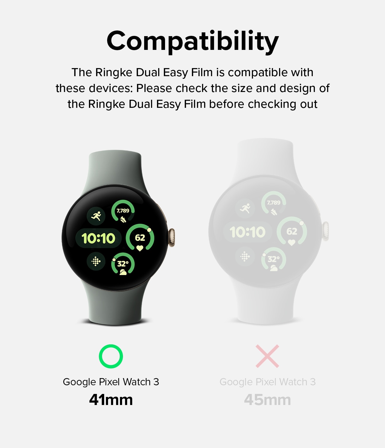 Dual Easy Screen Protector (3 piezas) Google Pixel Watch 3 41mm