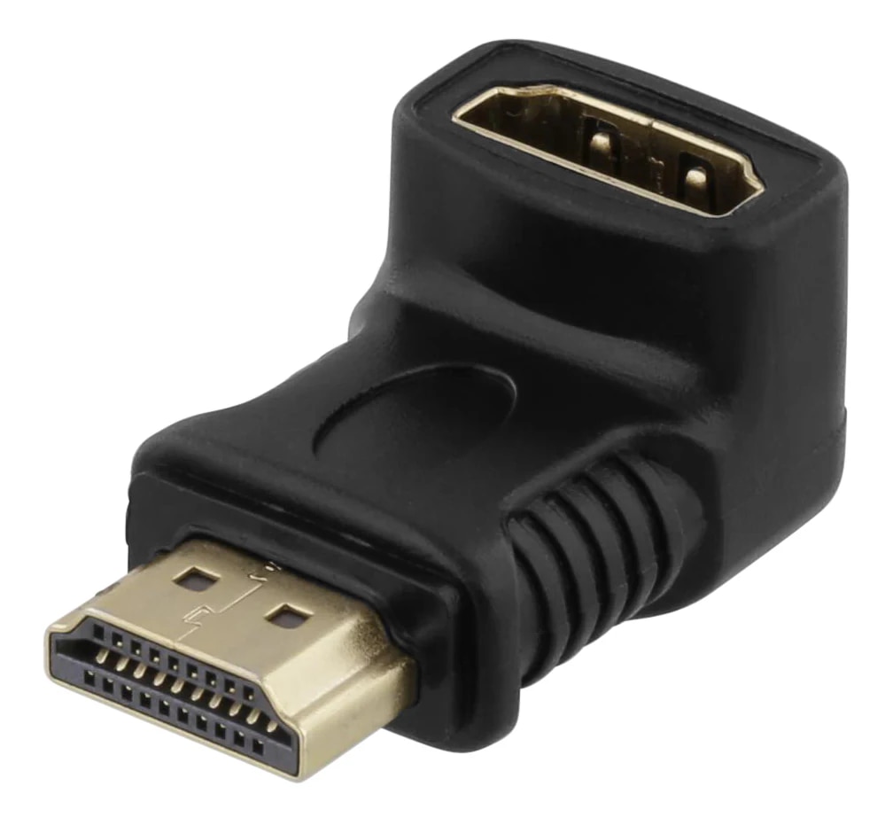 Adaptador HDMI en ángulo de 19 pines hembra a macho