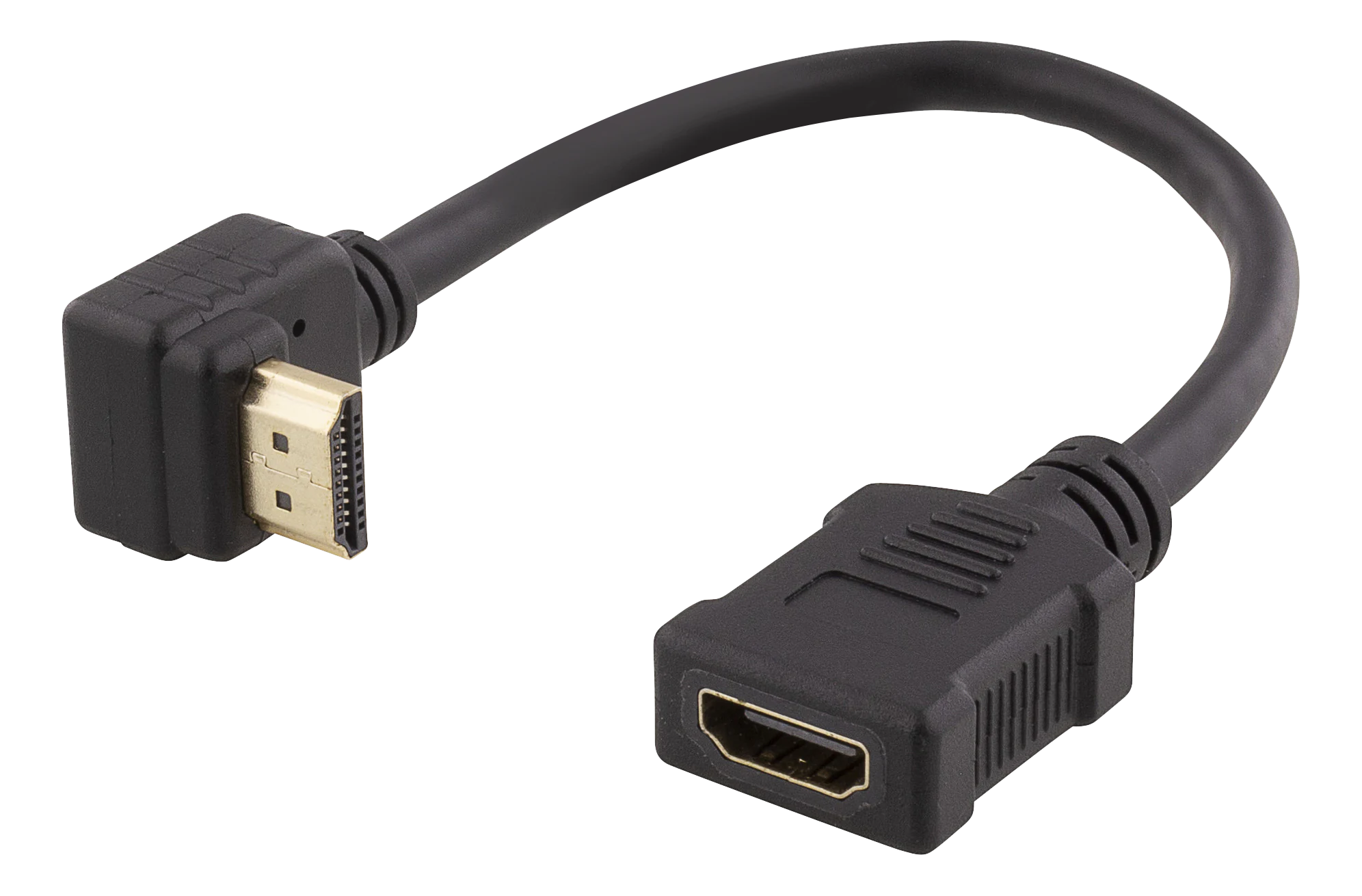 Cable adaptador HDMI con conector en ángulo M/F, UHD