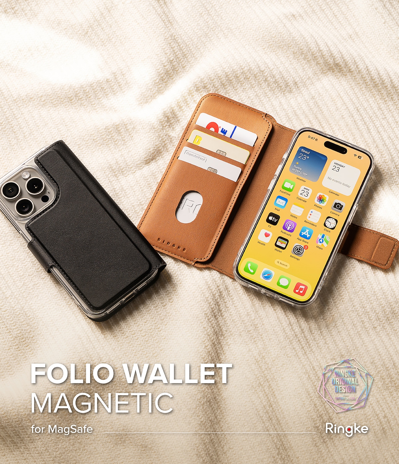 Folio Wallet Magnetic iPhone 14 Pro Max Black