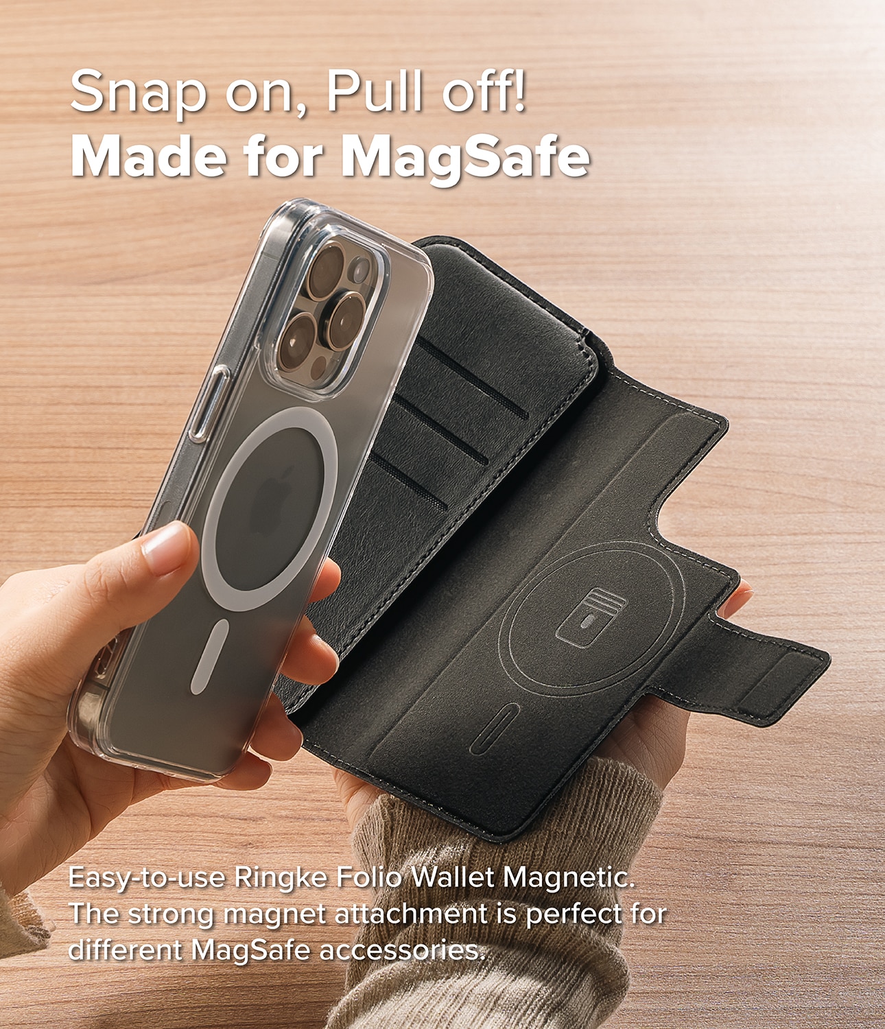 Folio Wallet Magnetic iPhone 14 Pro Max Black