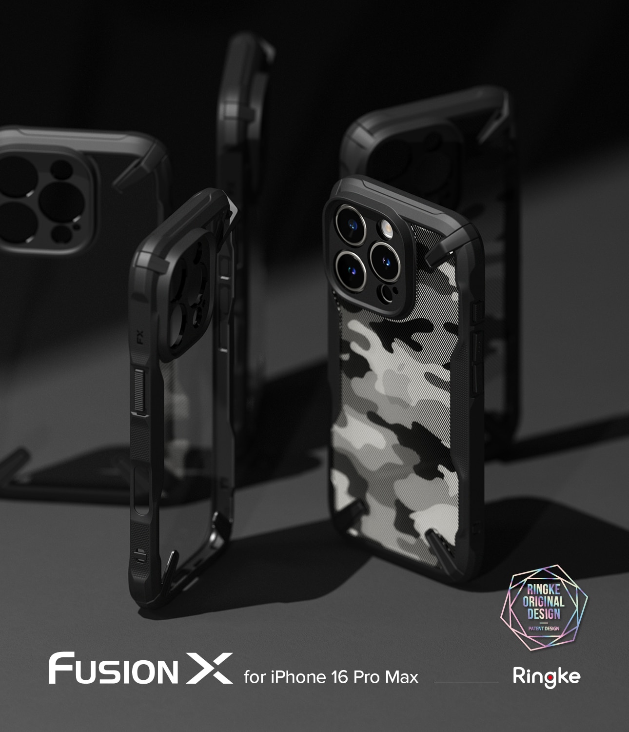 Funda Fusion X iPhone 16 Pro Max Camo Black