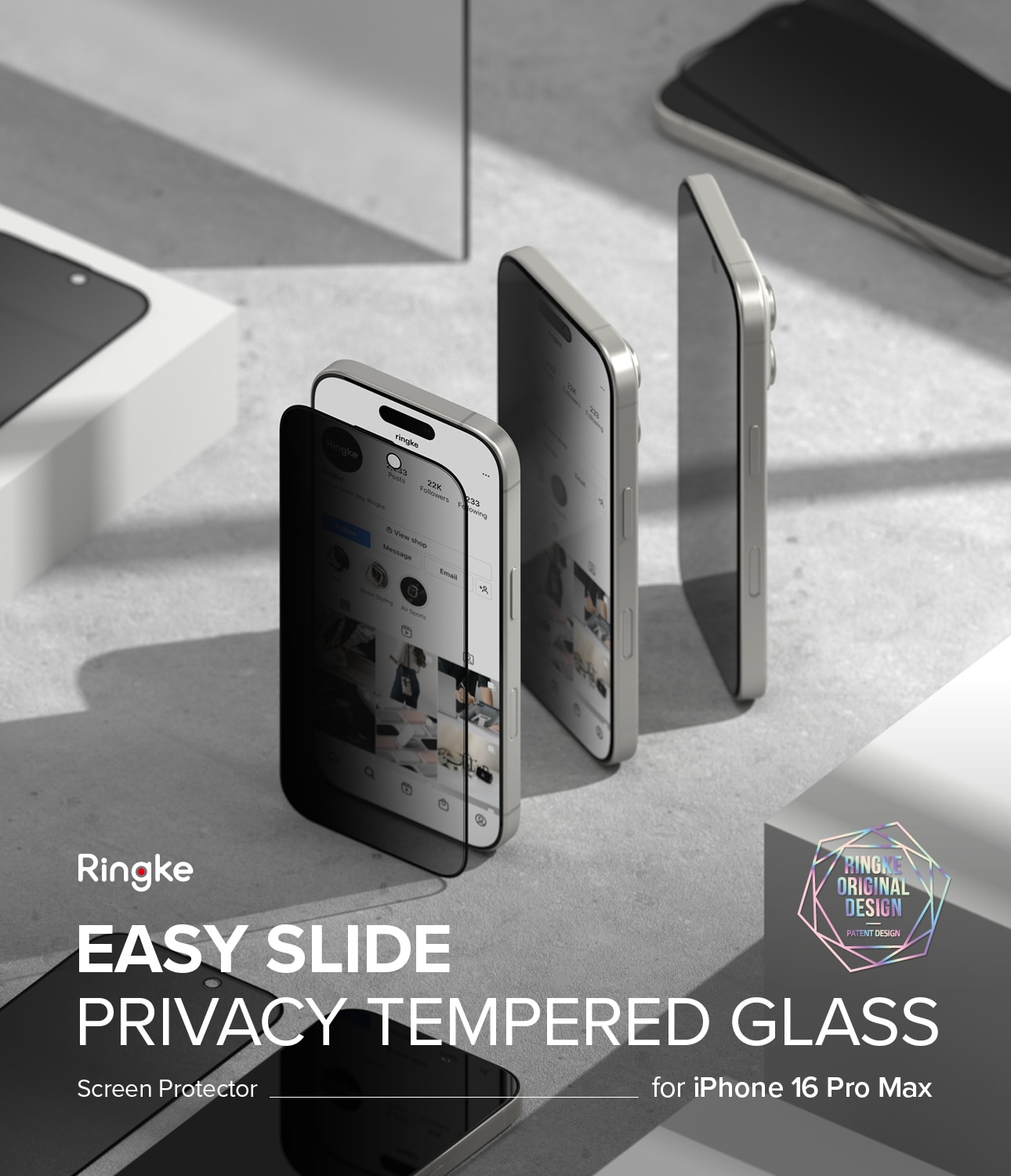 Easy Slide Privacy Glass (2 piezas) iPhone 16 Pro Max