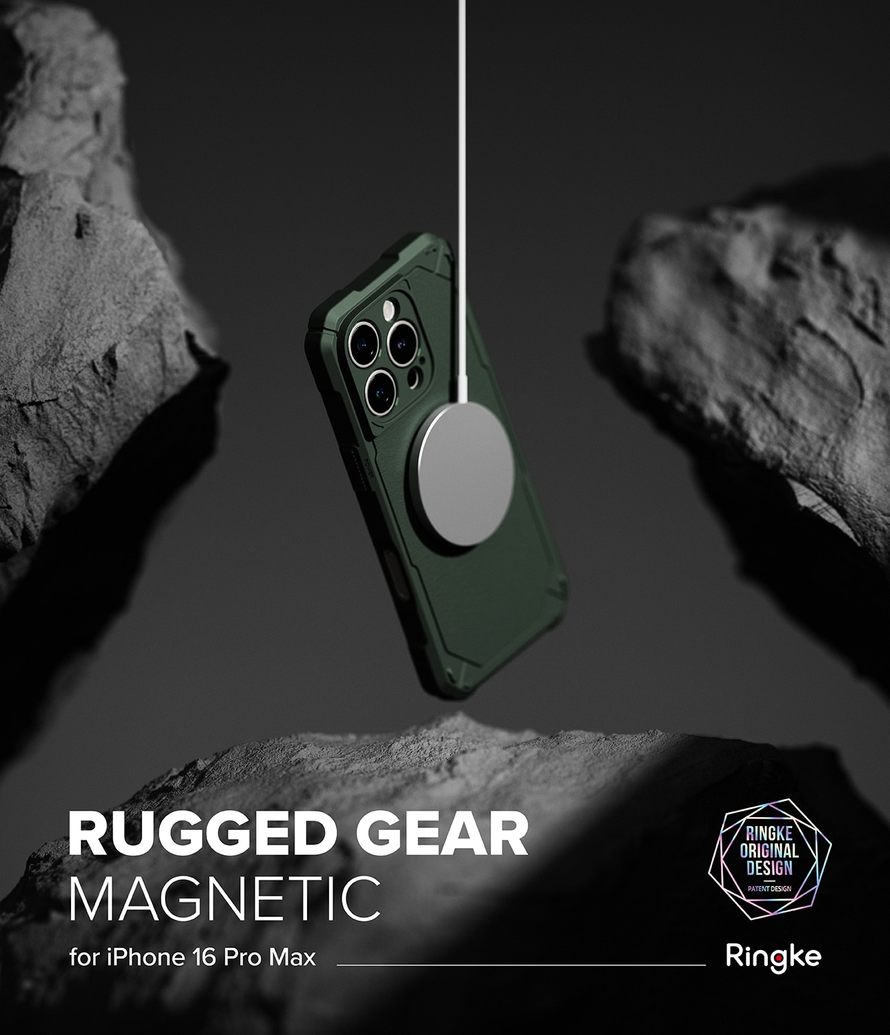 Rugged Gear Magnetic Funda iPhone 16 Pro Max Dark Green