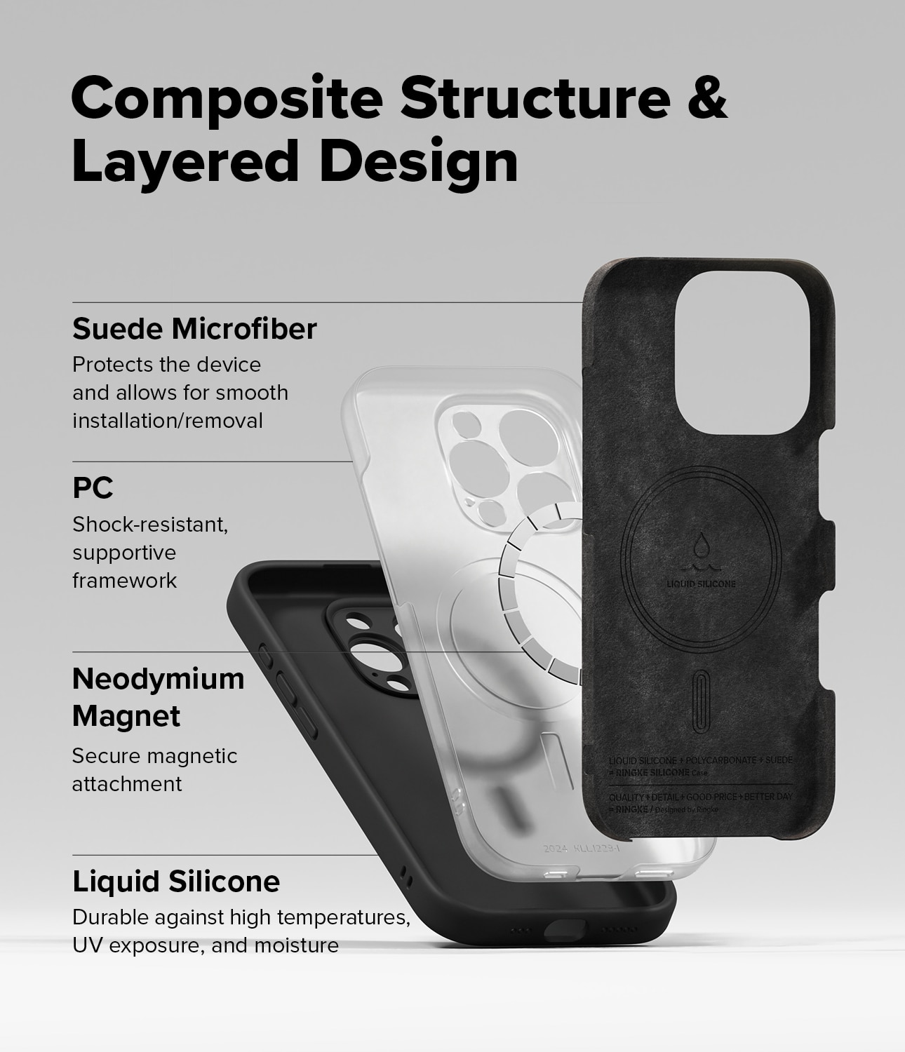 Silicone Magnetic Funda iPhone 16 Pro Max Black