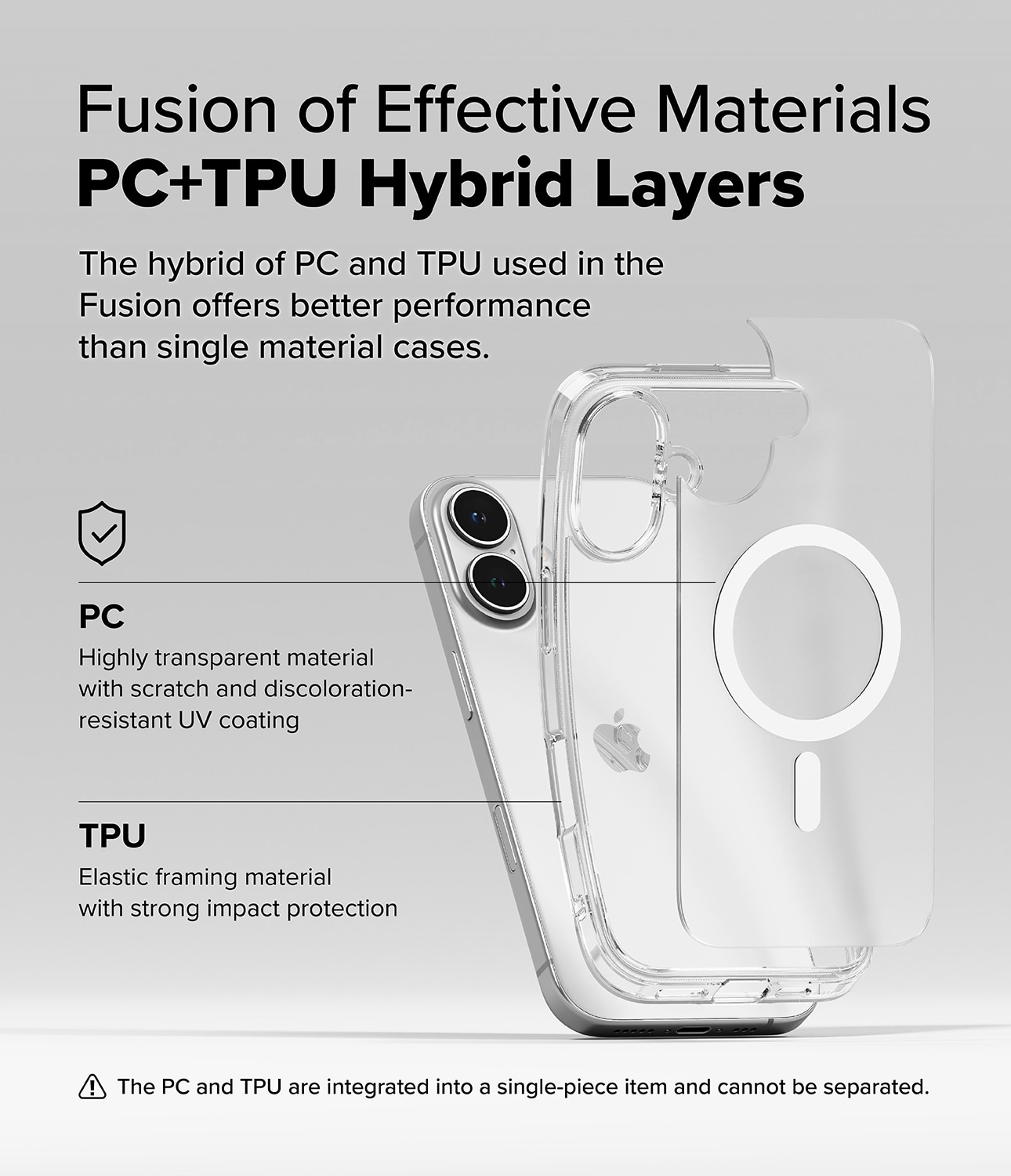 Funda Fusion Magnetic iPhone 16 Plus Transparente