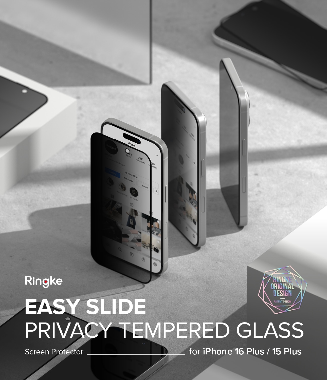 Easy Slide Privacy Glass (2 piezas) iPhone 16 Plus