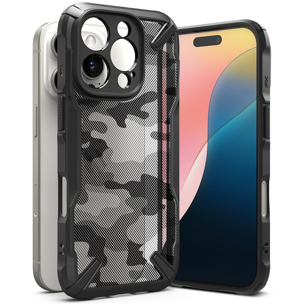 Funda Fusion X iPhone 16 Pro Max Camo Black